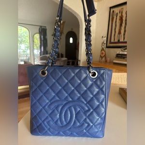 CHANEL Blue Caviar Petite Shopping Tote